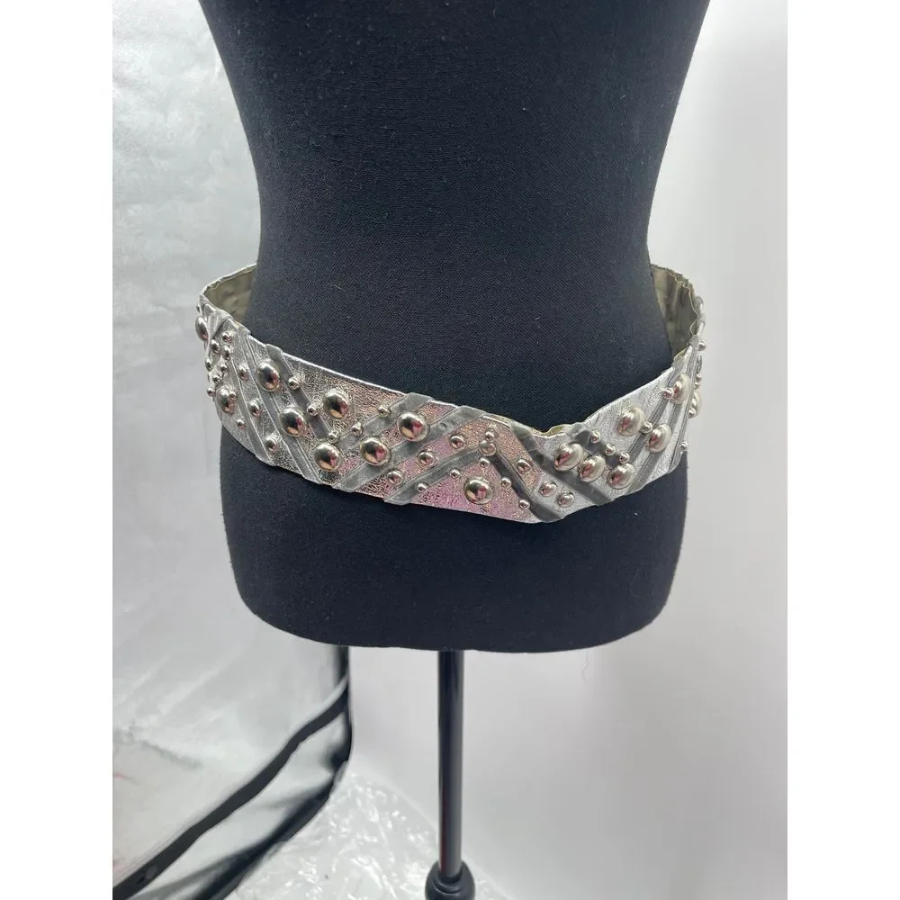 Unique‎ Handcrafted Silver belt with Bubble Design Boho Chic Jewelry size 34